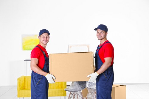 Household boxes and furniture ready for collection in Ruislip
