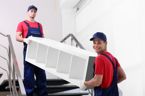 Removal team preparing safe loading procedures for a man and van job