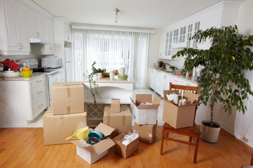 Ruislip removal van transporting office equipment safely