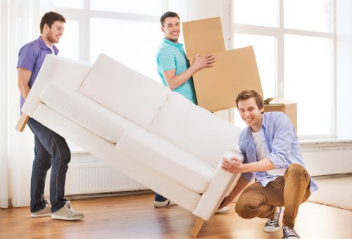 Professional packing service preparing household items in Ruislip