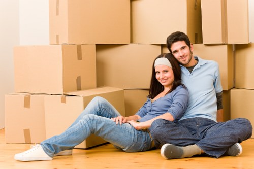 Professional removals staff following a health and safety policy