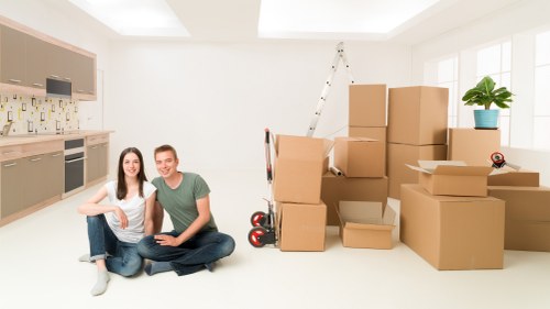 Furniture being prepared for relocation in Ruislip