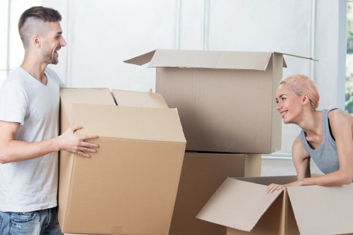 Commercial move items loaded into a removals van