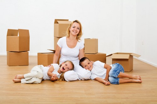 Delivery and unloading of household items at a new property