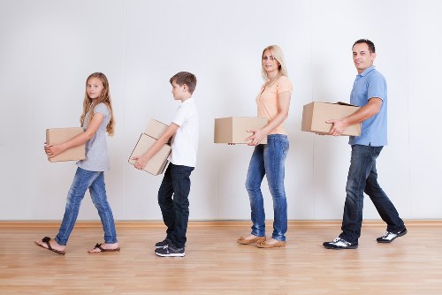 Removal van loading boxes during a Ruislip relocation